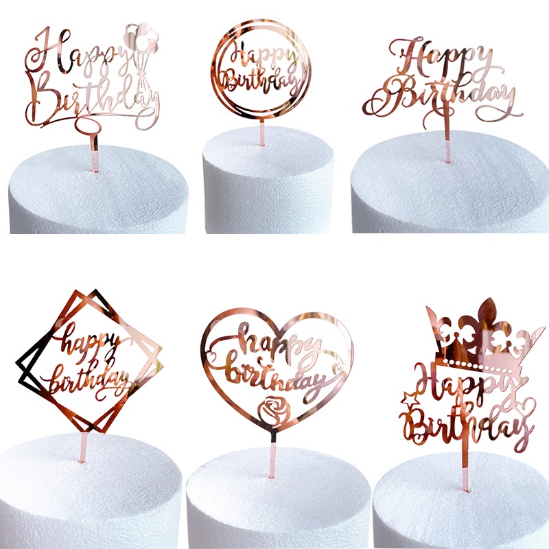 Crown Happy birthday cake topper cake Insert Decorating Supplies ...