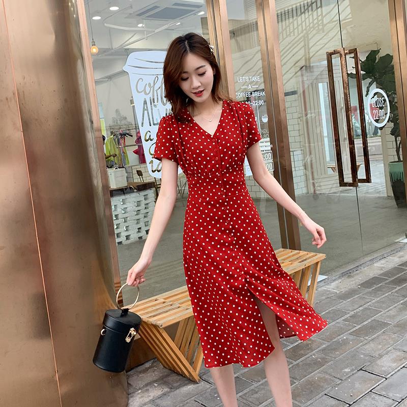 in the style red polka dot dress