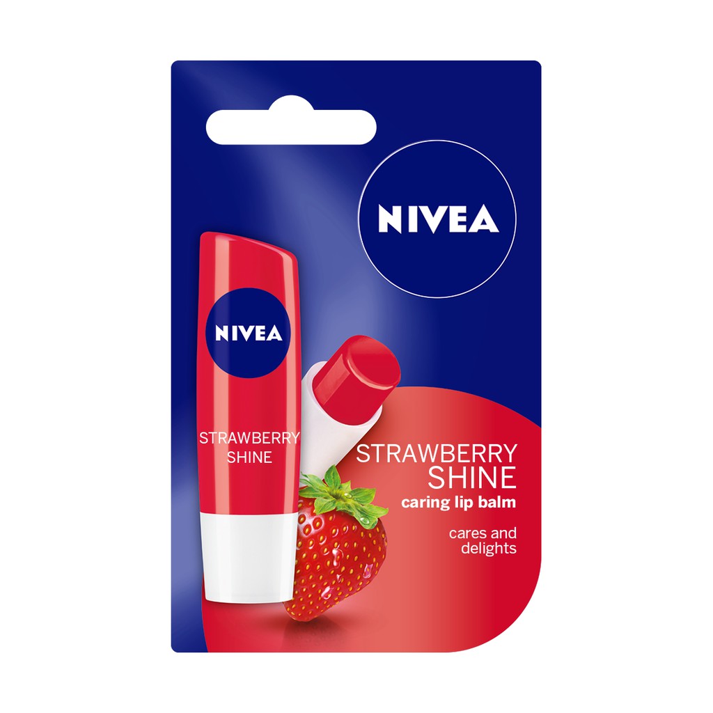 Nivea Lip Balm Strawberry Shine Lip Care 4 8g 5 5ml 1pc Shopee