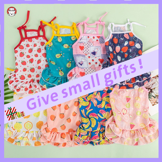 [Ready Stock] Pet Clothes Printed Sling Skirt Spring Summer New Style Dog Cat