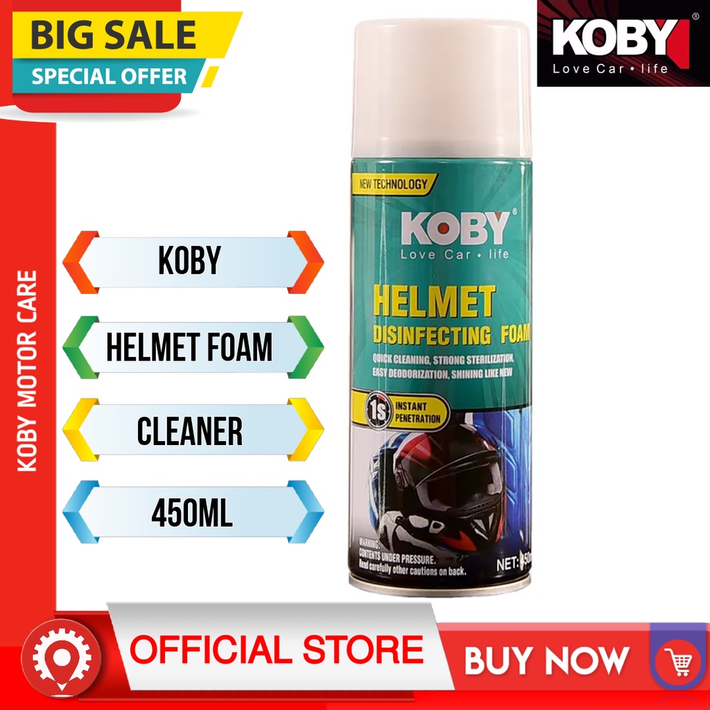 KOBY Helmet Disinfectant Sanitizer Foam Spray 450ml | Shopee Philippines