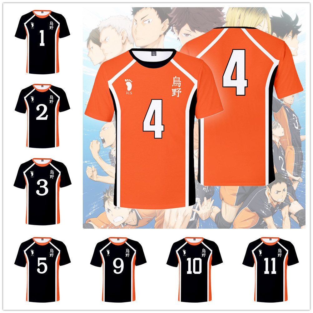 Haikyuu!! Anime Jerseys Karasuno High School Volleyball Tshirt Hinata