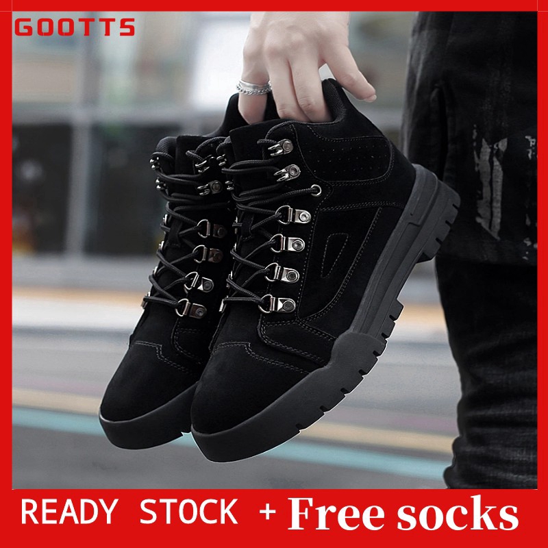 black high top casual shoes
