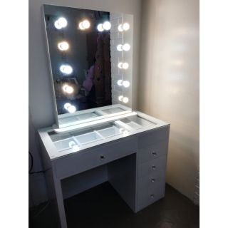 vanity table with mirror and lights ikea