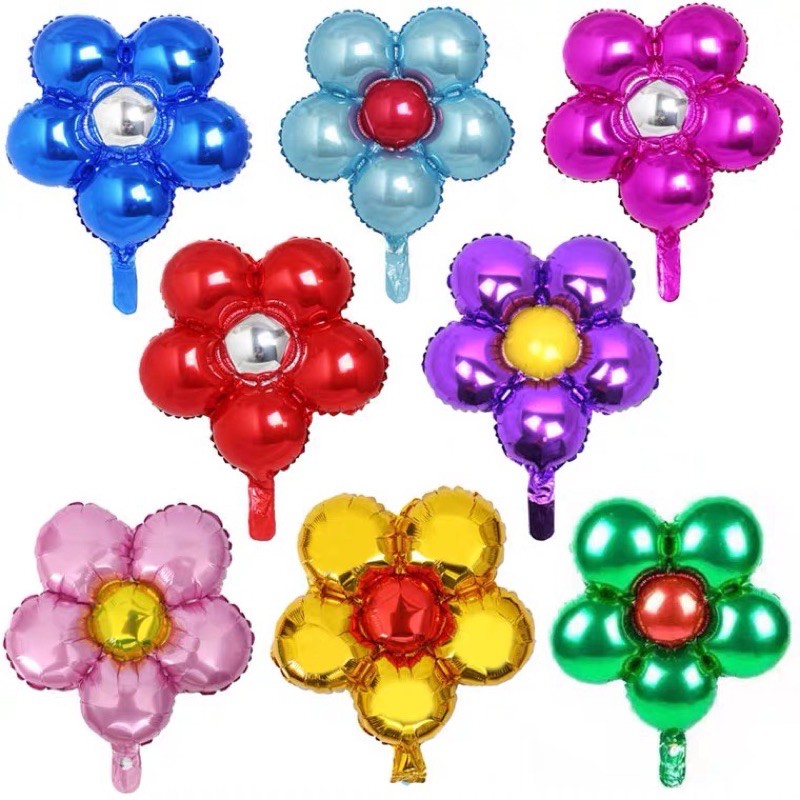 5 Pieces 18 Inches Flower Foil Balloon