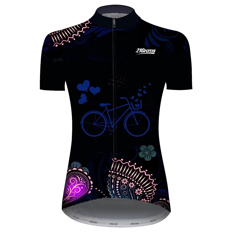 women's blue cycling jersey