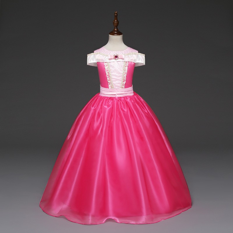 NEW Sleep Beauty Cinderella Princess Pink Dress Cosplay Costume Fancy Dress