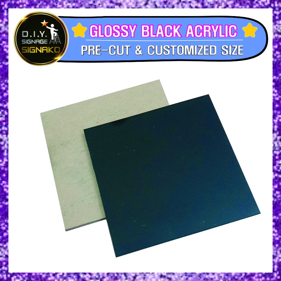 Glossy Black Acrylic Sheet Pre Cut & Customized Size Sheets Plastic ...