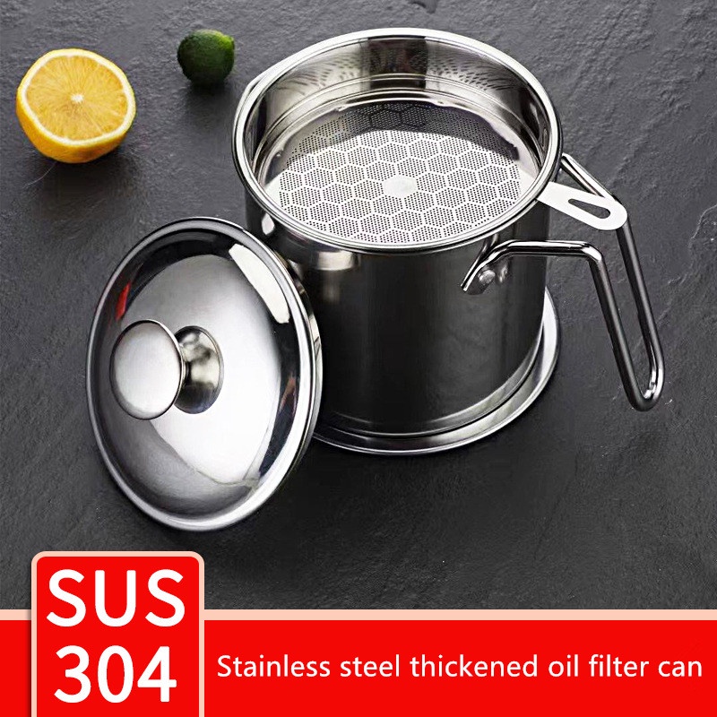 304 Stainless Steel Filter Oil Pot Kitchen Oil Storage Tank Pot