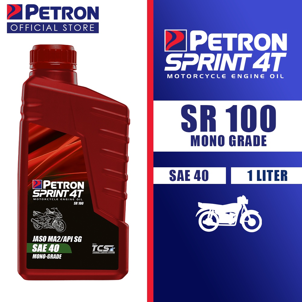 Petron Sprint 4T SR100 Monograde Motorcycle Oil SAE 40 (1 Liter