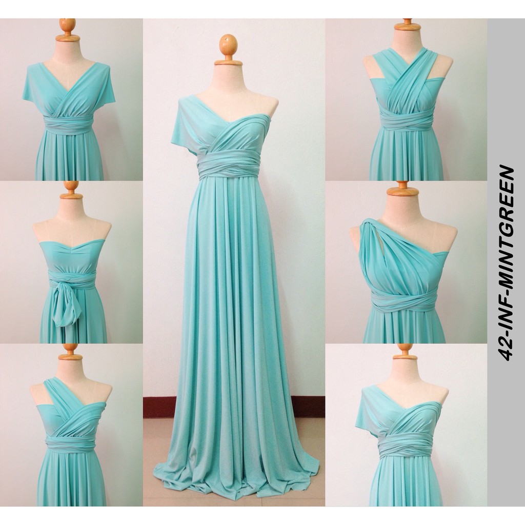 infinity dress aqua blue