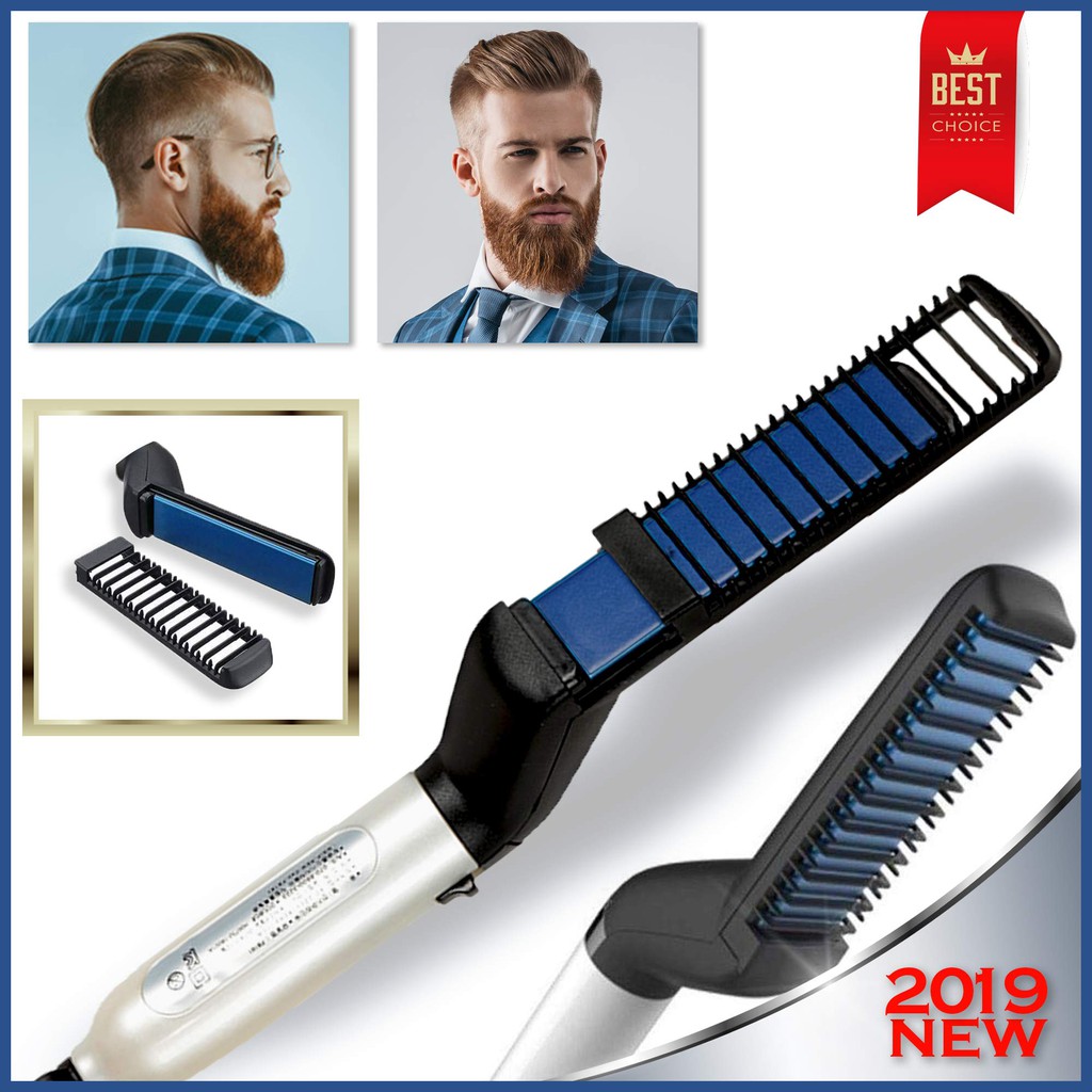 Men Electric Modeling Comb Hair Beard Fast Straightener