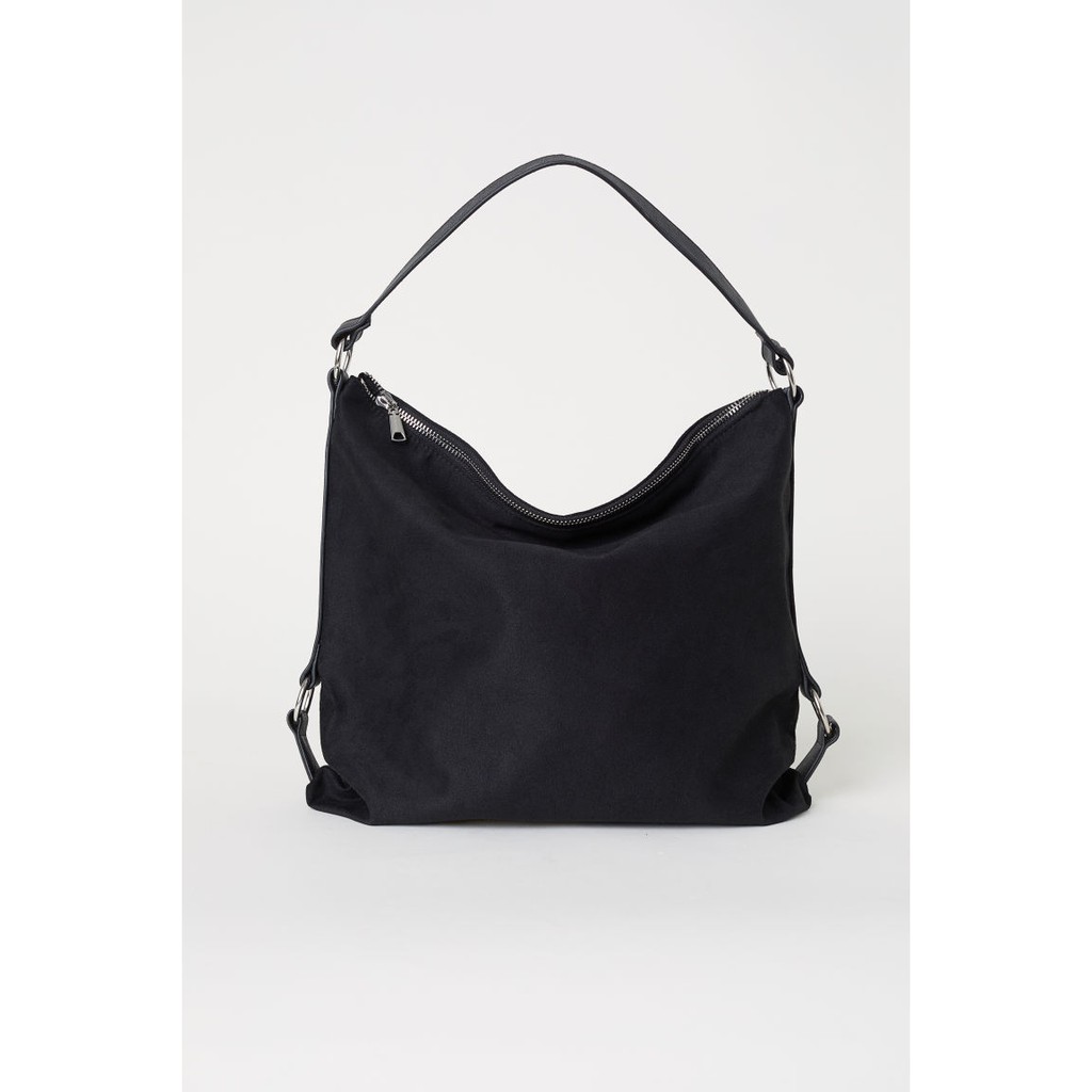 black suede hobo handbag