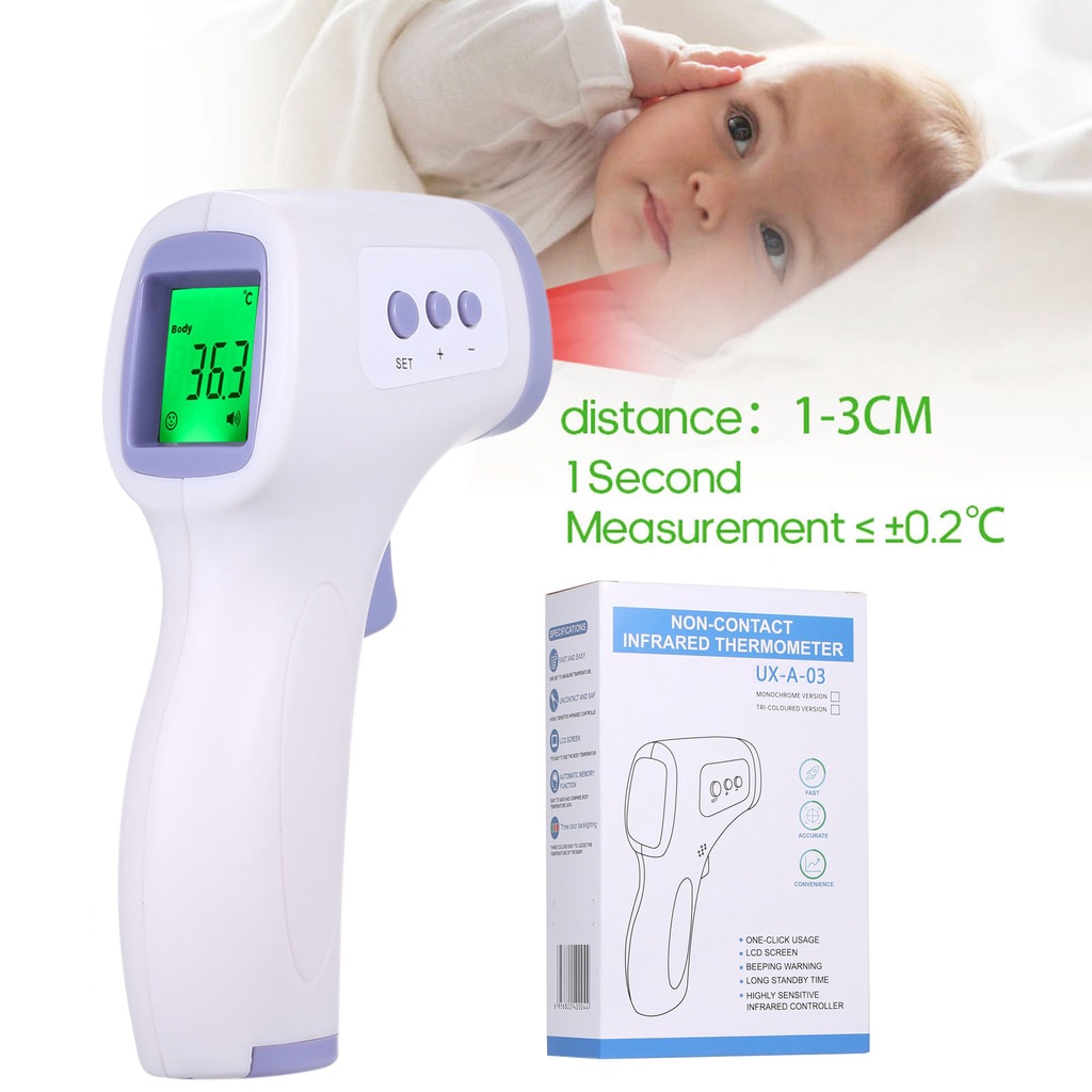 AuLinx Forehead Thermometer Infrared Digital Non-Contact Thermometer Reads Switch Between °F and °C with Fever Alert Function for Baby Adults and Surface of Object Instant Results 2 Pack