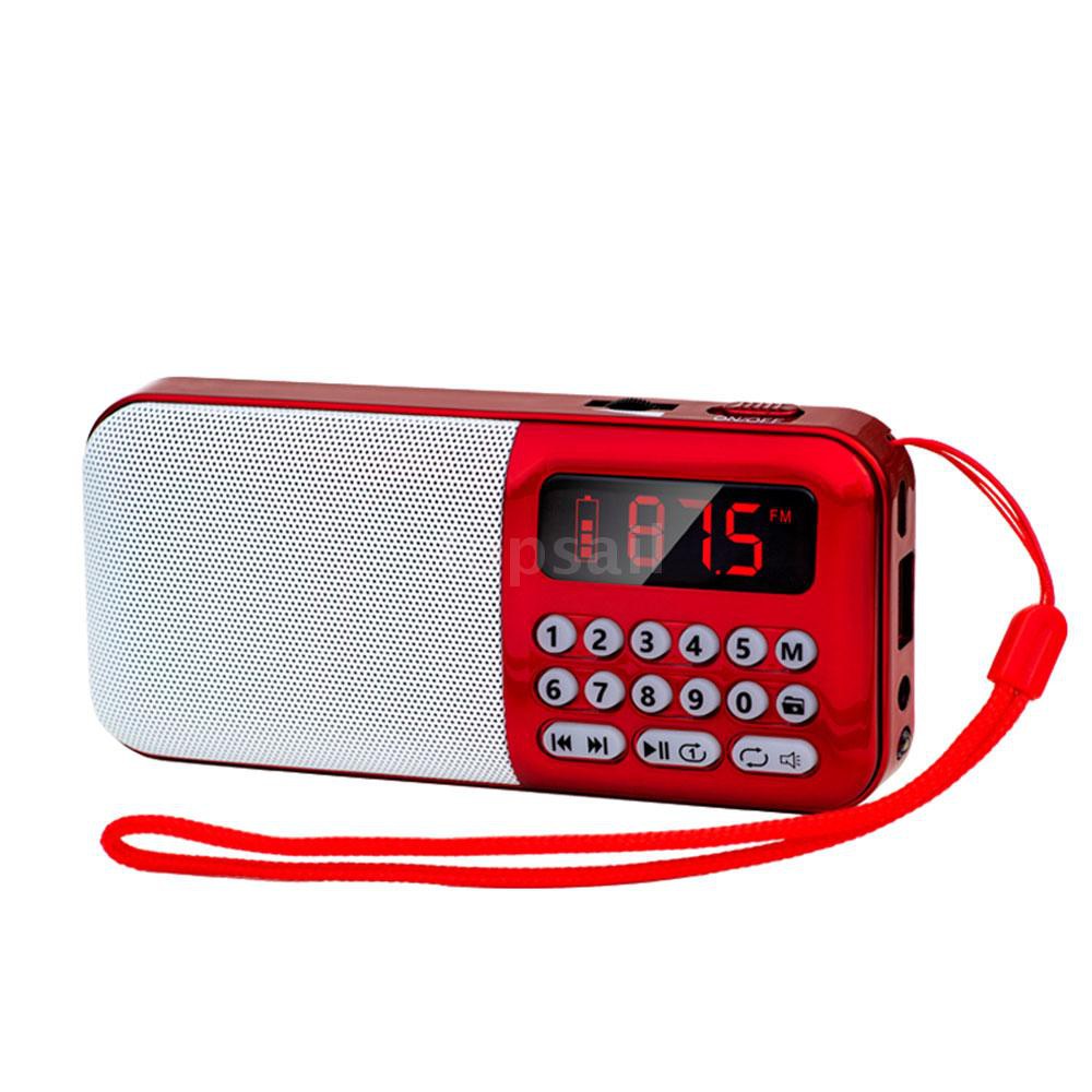 Portable FM Radio Rechargeable Wireless Speaker TF Card USB Disk MP3