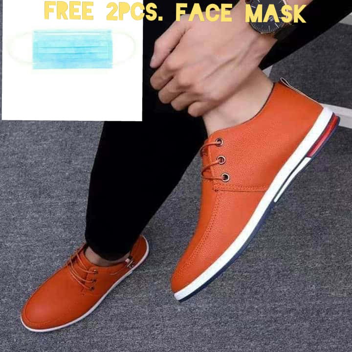 mens orange casual shoes