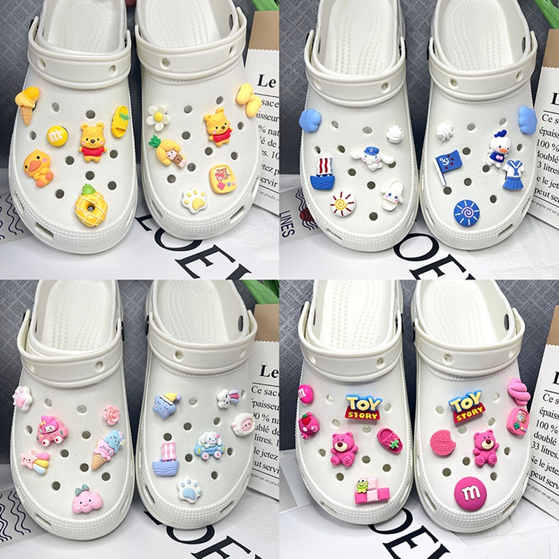 Winnie the Pooh Strawberry Bear Crocs charm DIY cute crocs jibbitz set 3D Resin hole shoes