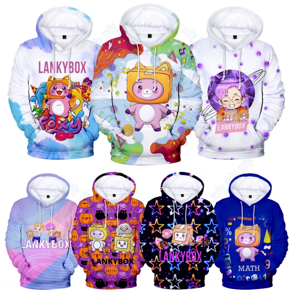 Kids Cartoon Hoodie Lankybox Boxy Foxy Rocky Boys/Girls Casual Hoody ...