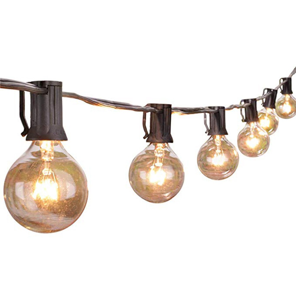 25ft G40 Globe String Lights With Clear Bulbs Ul Listed Backyard