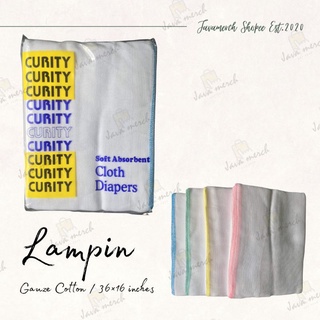 1Dozen Curity Gauze Colored Edging Cloth Diapers- Lampin
