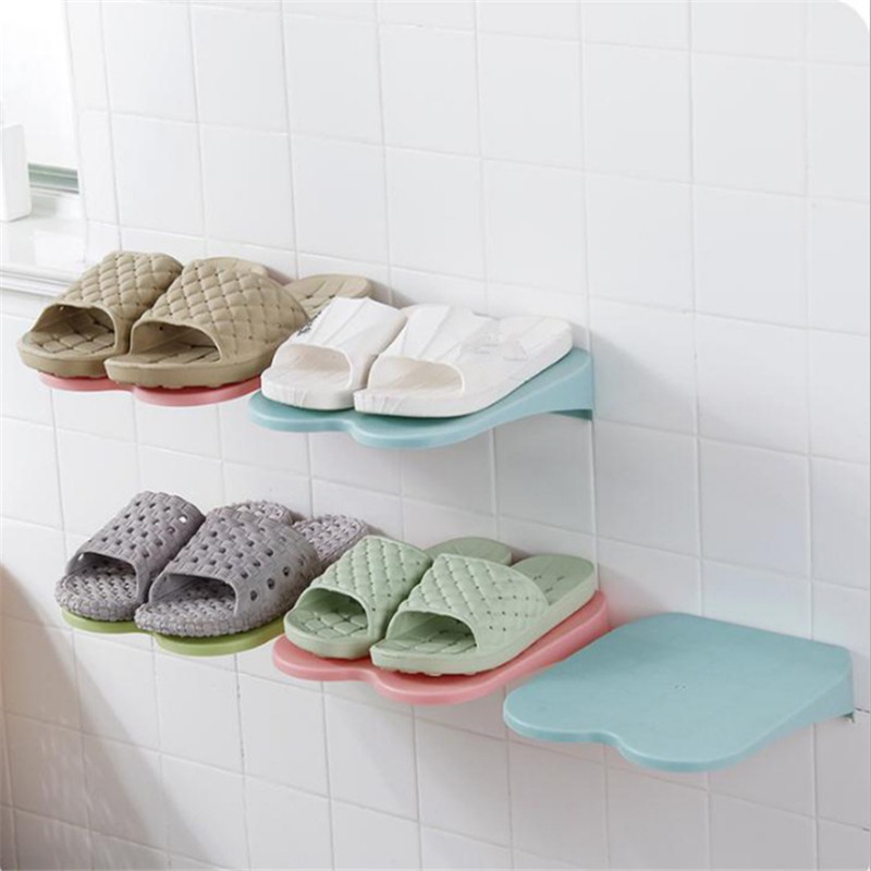 Unique Paste Plastic Wall Hanging Shoe Storage Bathroom Shoe Rack Shopee Philippines