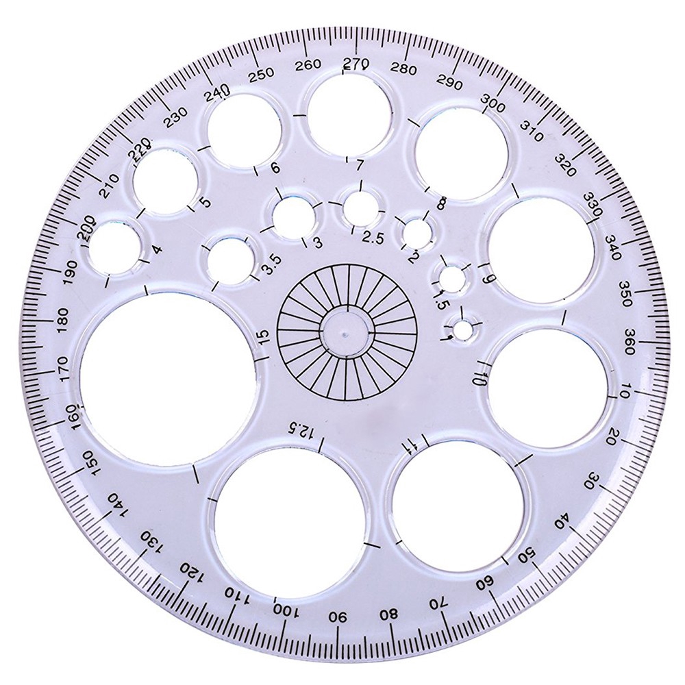 360 Degree Protractor All Round Ruler Template Circle School Drafting ...