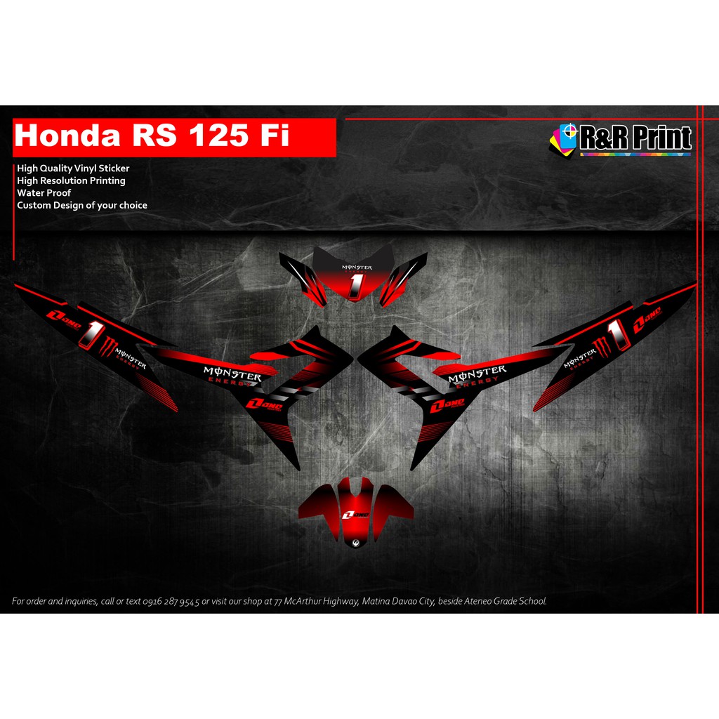 Honda Rs 125 Fi Decals Sticker Shopee Philippines