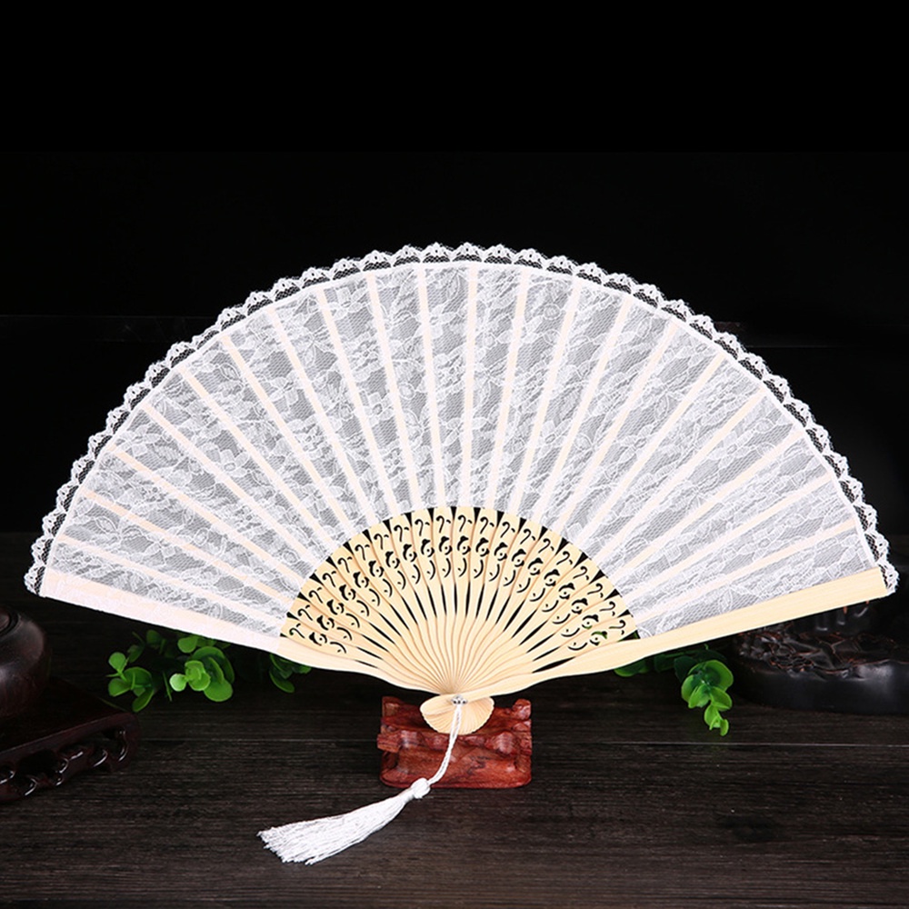 Bamboo Vintage Fan Elegant Handheld Chinese Folding Fan Lace Hand Fans ...