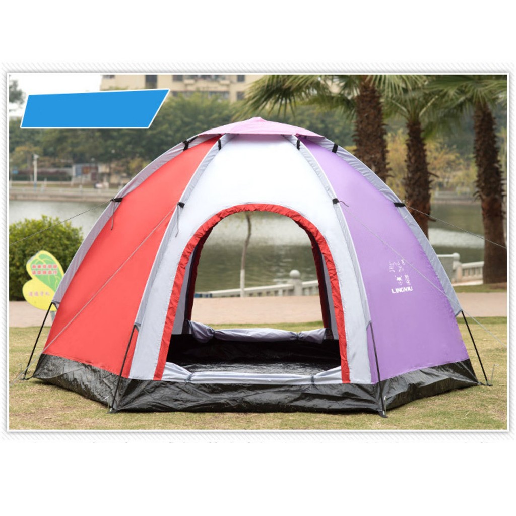 purple camping tent