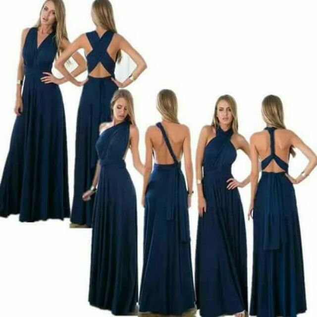 dark blue infinity dress