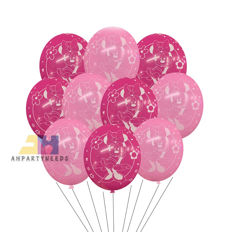 25pcs minnie mouse printed balloons size 12 inches for decoration party alehuangpartyneeds