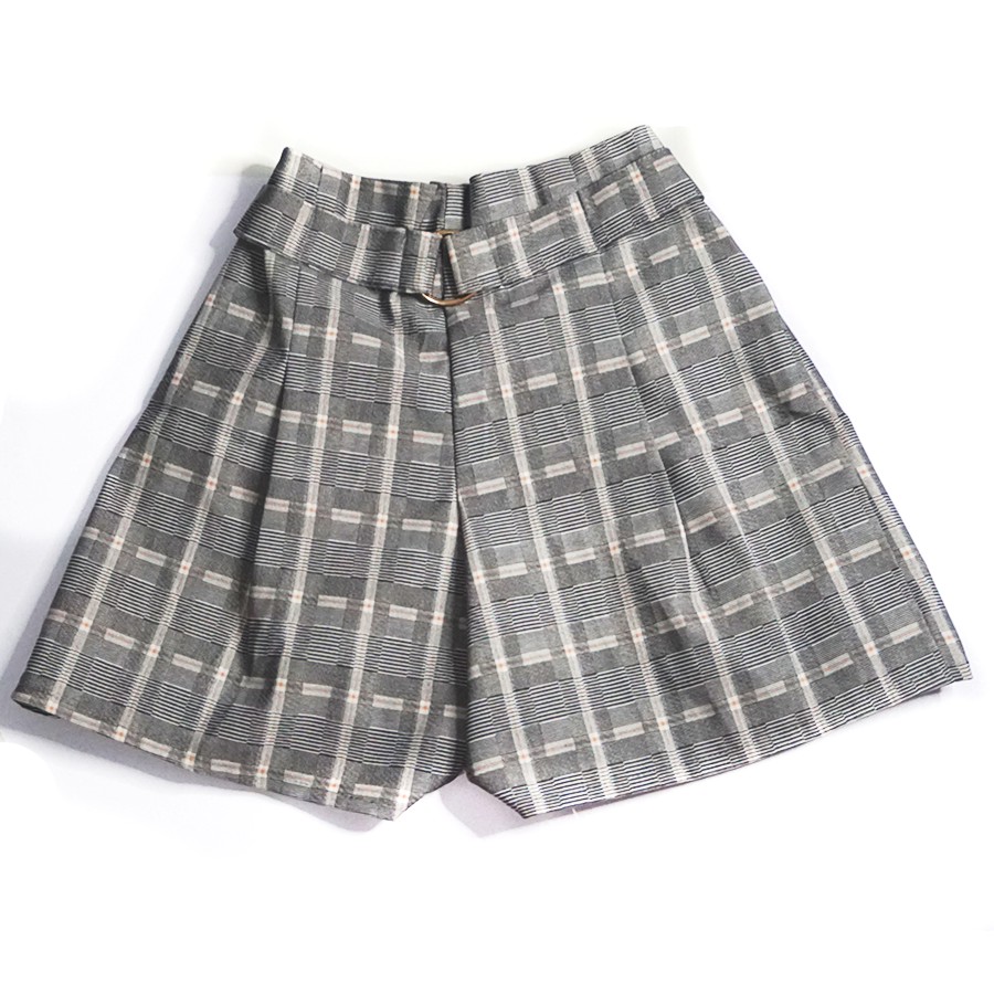 checkered high waisted shorts