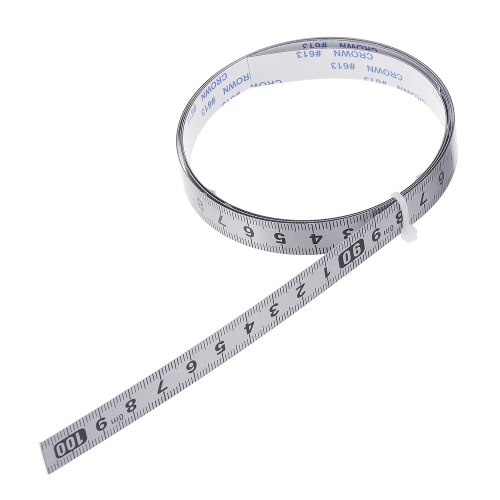 Silver Self Adhesive Metric Ruler Miter Track Tape Measure Stainless ...