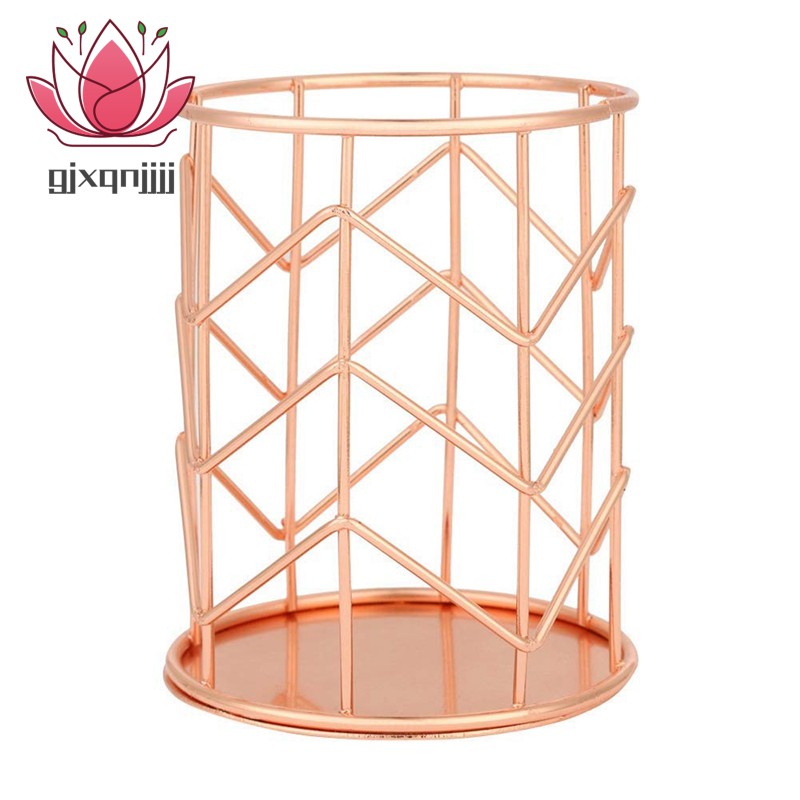 Pen Holder Wire Iron Pencil Holder Desk Accessories Rose Gold