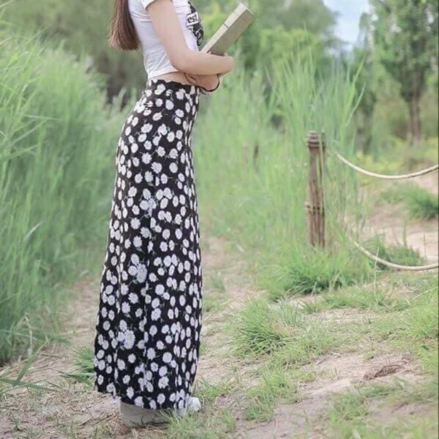 zara floral maxi skirt