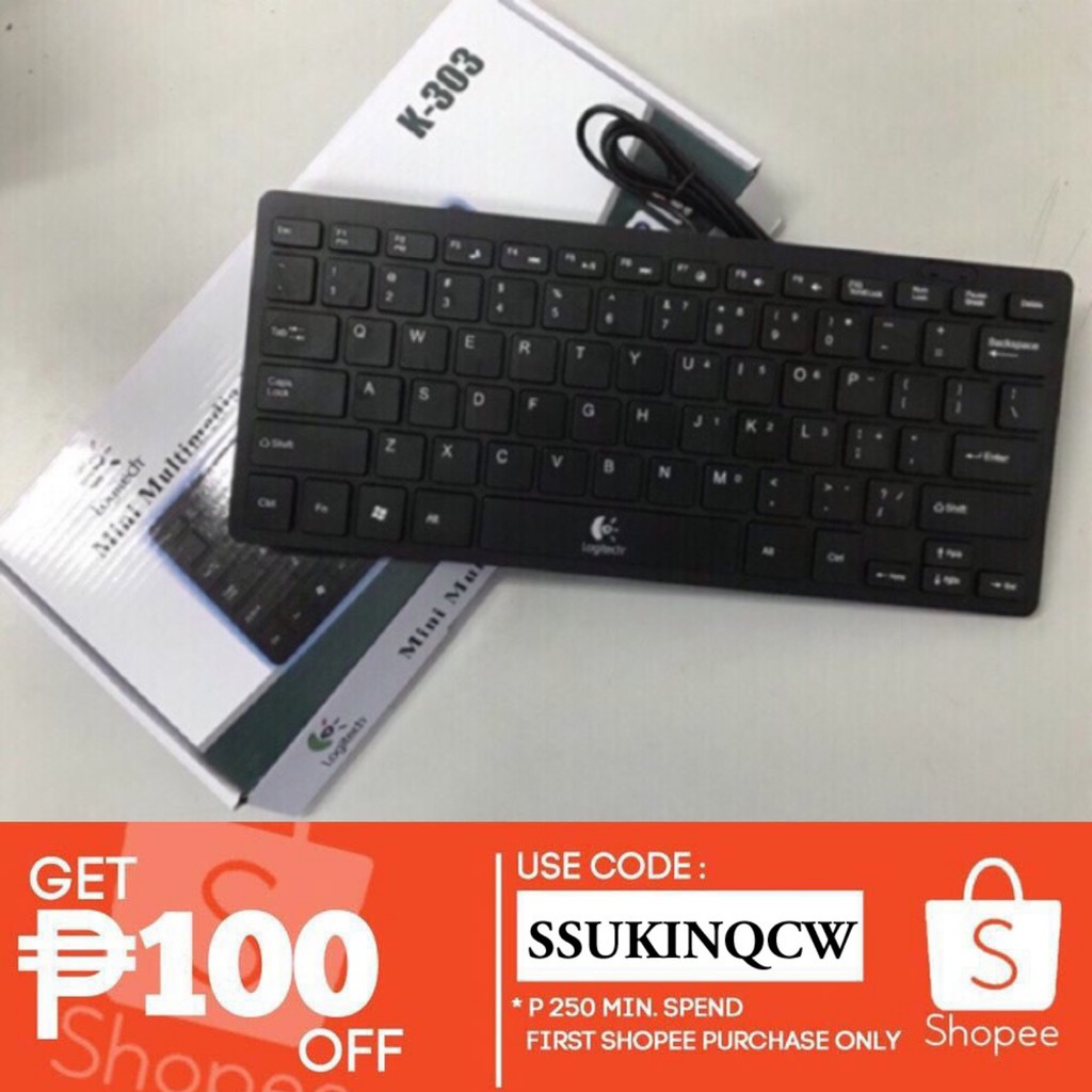 Logitech Multimedia USB Mini Keyboard For PC Laptop Black Shopee