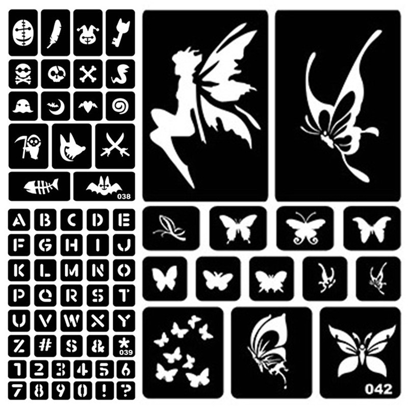 Ss 40 Style Hollow Henna Tattoo Stencil Template Hand Art Paste
