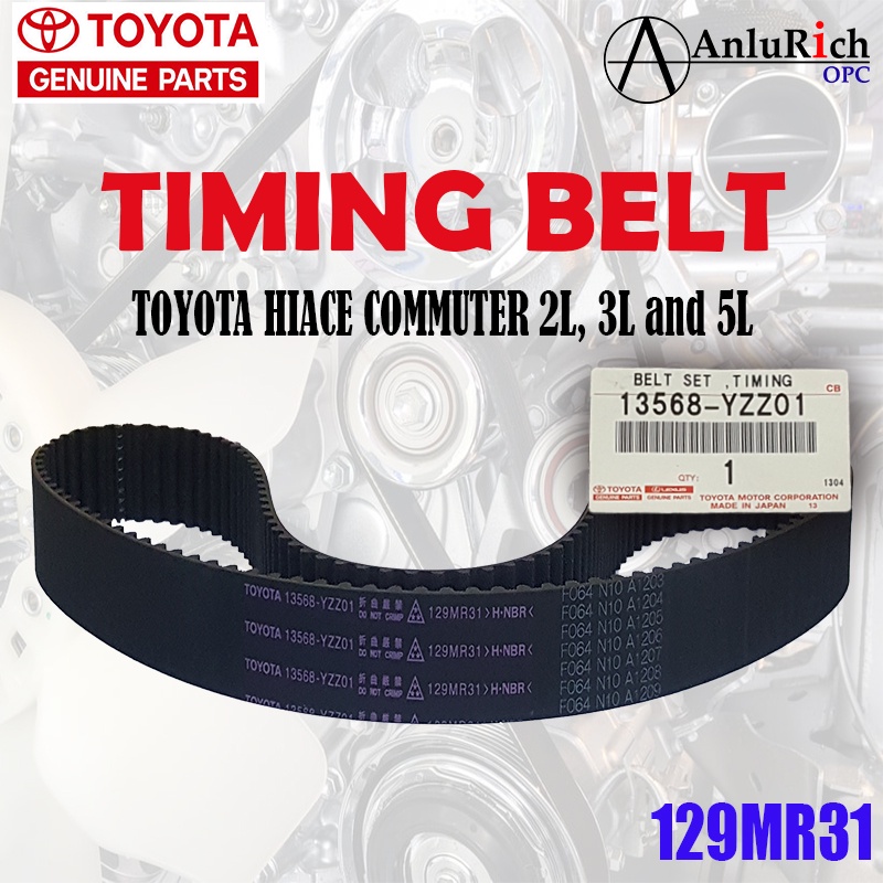 GENUINE TOYOTA Timing Belt for Toyota HIACE Commuter 2L, 3L, 5L 129MR31
