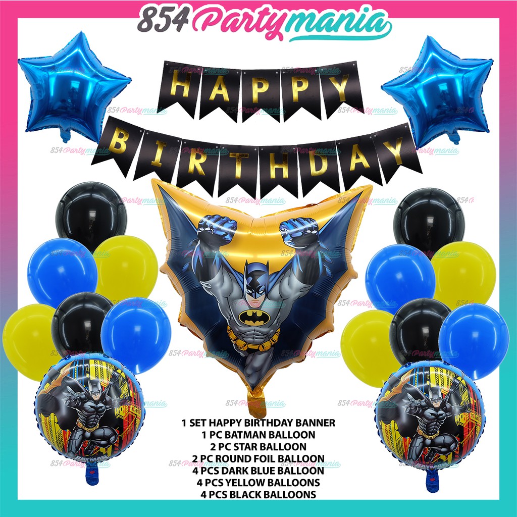 Batman balloons Happy Birthday Balloon Set and Banner For Birthday Party  balloons Decoration | Shopee Philippines