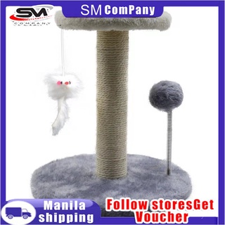 Double layers pet cat climbing scratchers board tree toy