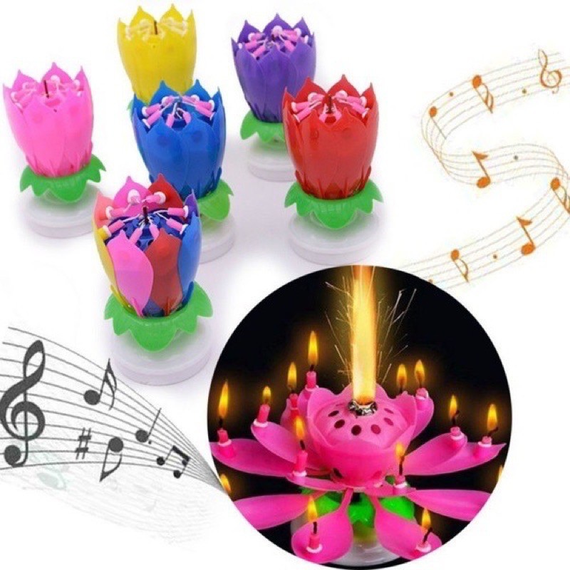 Birthday Candles Musical Lotus Flower Rotating Shopee Philippines
