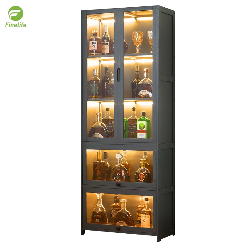 Finelife 5 layers sideboard bamboo wine kitchen