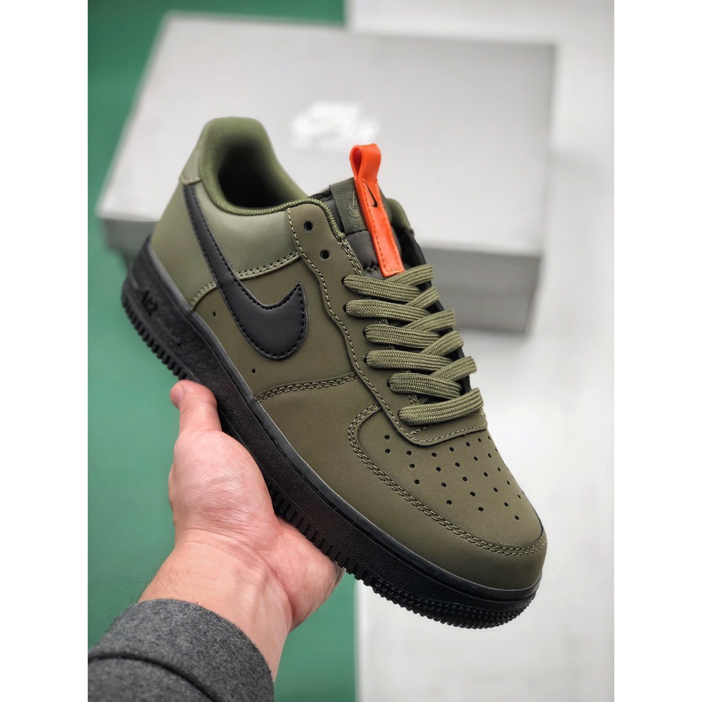 army green and orange air force 1