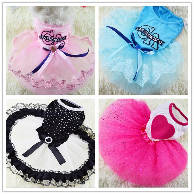 Pet supplies dog clothes cat clothes spring and summer new clothes cute wedding skirt