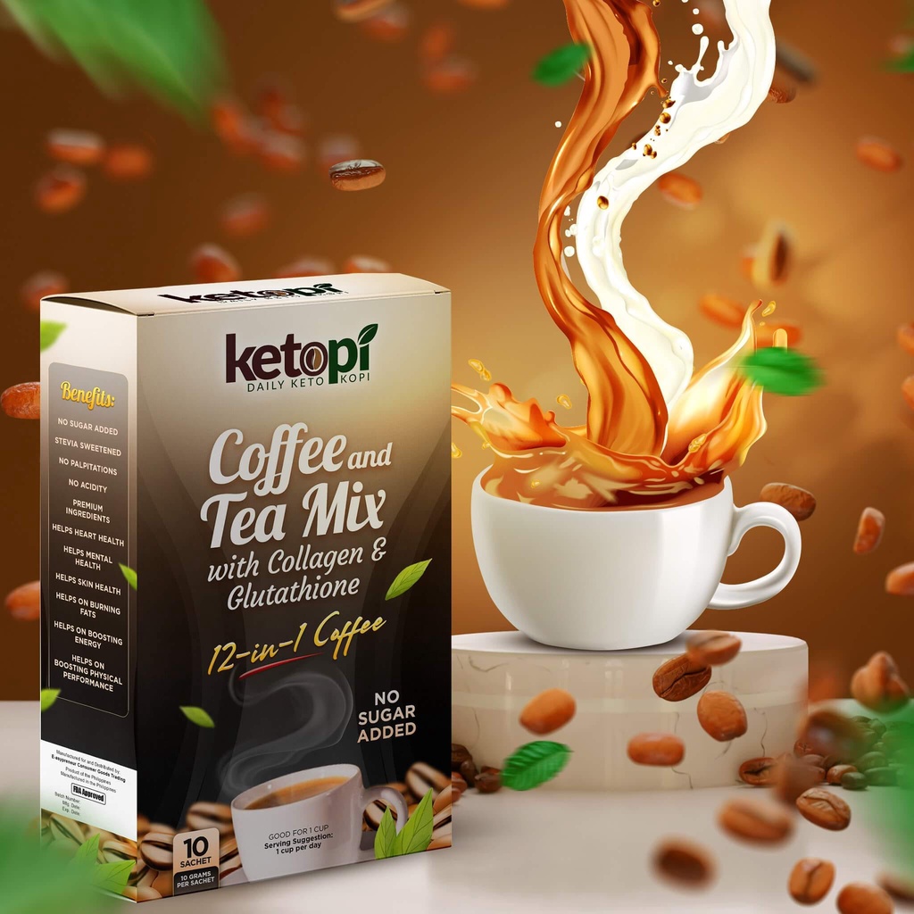 Ketopi Coffee Plus Tea Mix With Collagen and Glutathione 12in1 Coffee Mix Shopee Philippines