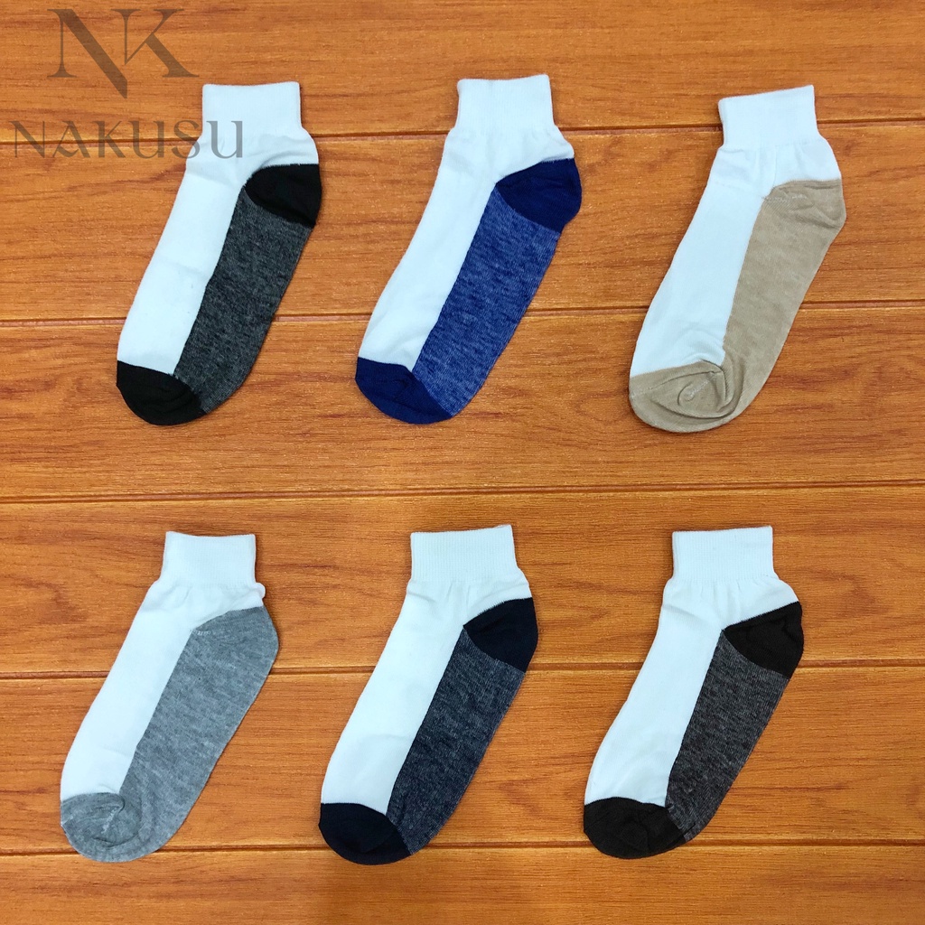 Nakusu 12Pairs Cotton Ankle School Socks w/apakan For Men 3642
