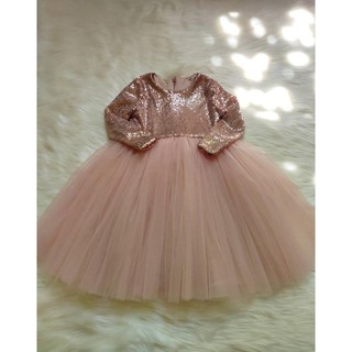 rose gold infant dress