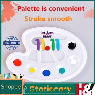 Watercolor Paint Palette Artist Circular Plastic pigment Plate box 10 Holes Easy Clean