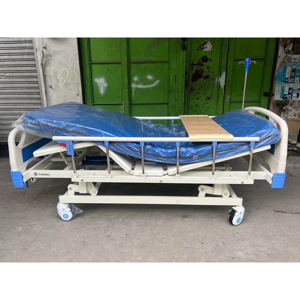 3-cranks-hospital-bed-complete-set-with-leather-mattress-iv-pole-and