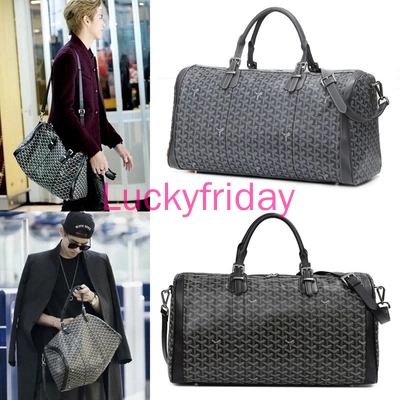 E4821 GOYARD Black Chevron Croisiere 50 Duffle Travel Bag 